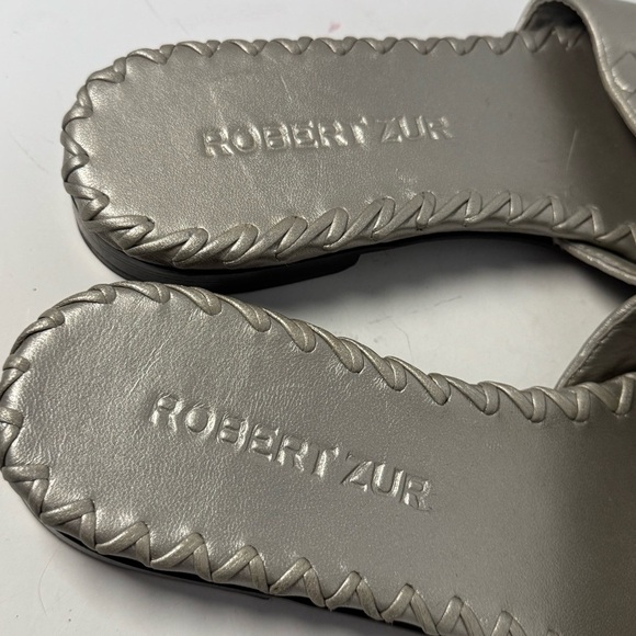 Robert Zur Metallic Slide Sandals - Picture 3 of 7